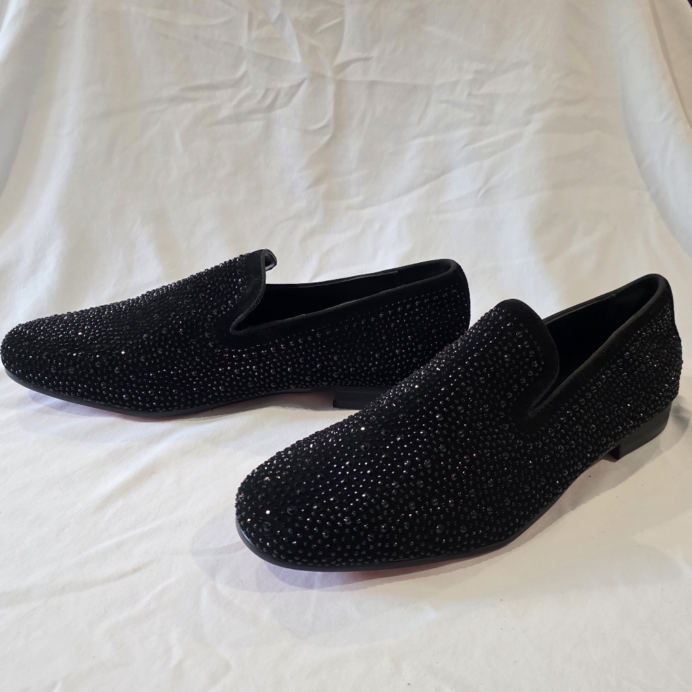 MORETTI Black Rhinestone Loafers 14